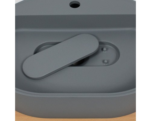 Раковина для ванной накладная 55 см, Uperwood Tanos Quartz, овальная, серая, "бетон"