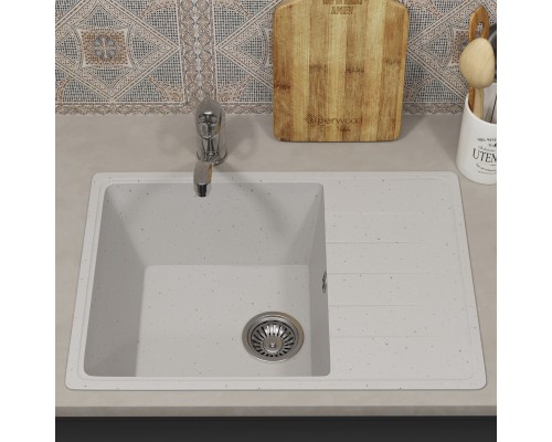 Кухонная мойка из искусственного камня Uperwood ECON UPD-506-001, белая матовая