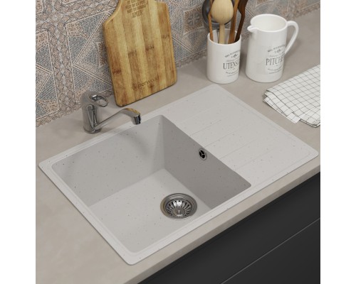 Кухонная мойка из искусственного камня Uperwood ECON UPD-506-001, белая матовая