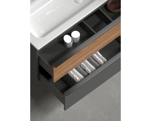 Тумба для раковины SanCos Delta 100 DL100LGR Дуб красный, графит