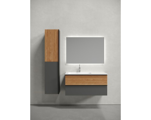 Тумба для раковины SanCos Delta 100 DL100LGR Дуб красный, графит