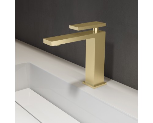 Смеситель для раковины Vincea Dice VBF-2DS1BG однорычажный, брашированное золото