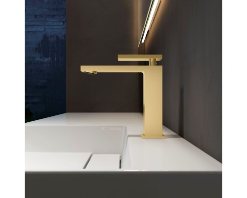 Смеситель для раковины Vincea Dice VBF-2DS1BG однорычажный, брашированное золото