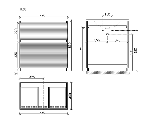 Тумба под раковину Напольная Sancos Folk Floor 79 FL80FW Bianco
