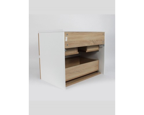 Тумба под раковину 70 см, Uperwood Barsa, белая/дуб сонома