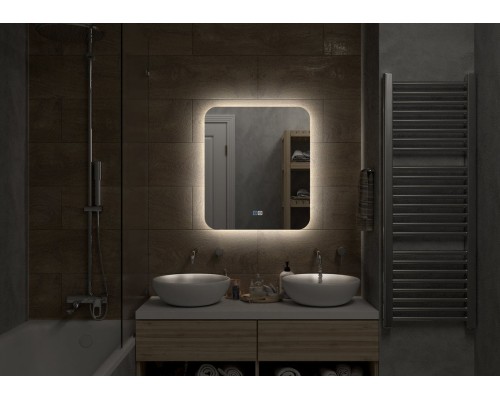 Зеркало Континент Burzhe 600х700 ЗЛП2288 с подсветкой с сенсорным выключателем с подогревом