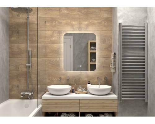 Зеркало Континент Burzhe 600х700 ЗЛП2288 с подсветкой с сенсорным выключателем с подогревом