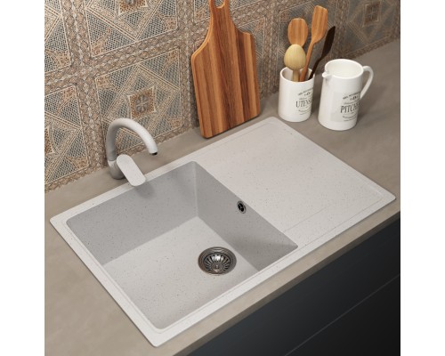 Кухонная мойка из искусственного камня Uperwood ECON UPD-507-001, белая матовая