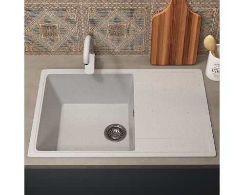 Кухонная мойка из искусственного камня Uperwood ECON UPD-507-001, белая матовая
