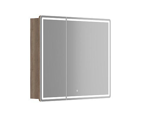 Зеркальный шкаф SANCOS Mirror 890x150х740 мм, с LED подсветкой, дуб галифакс MI90EG