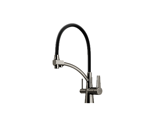 Смеситель для кухни SANCOS Eri SC4001GG с подключением фильтра, вороненая сталь