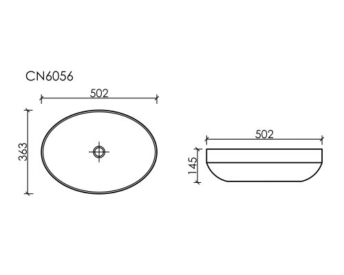 Чаша накладная овальная Ceramica Nova Element 50x36 Капучино Матовый