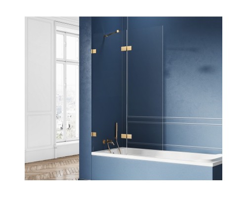 Шторка для ванны NEW TRENDY AVEXA GOLD BRUSHED 140x150 L брашированное золото
