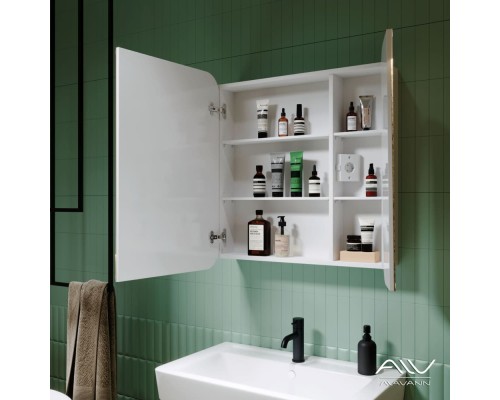 Зеркальный шкаф Alavann Lana 80 белый