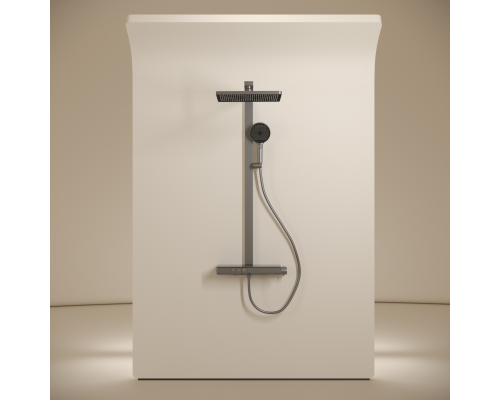 Душевая стойка Sancos Vos с термостатическим смесителем, вороненая сталь, SC6100GG