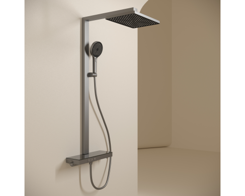 Душевая стойка Sancos Vos с термостатическим смесителем, вороненая сталь, SC6100GG
