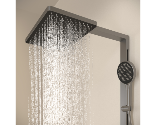 Душевая стойка Sancos Vos с термостатическим смесителем, вороненая сталь, SC6100GG