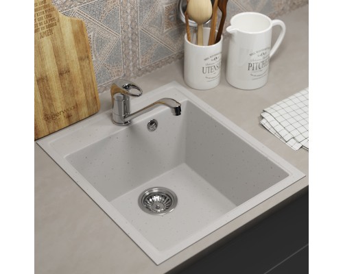 Кухонная мойка из искусственного камня Uperwood ECON UPD-404-001, белая матовая