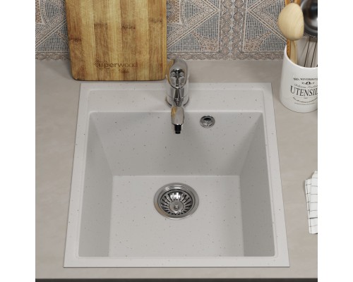 Кухонная мойка из искусственного камня Uperwood ECON UPD-404-001, белая матовая