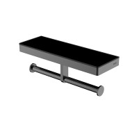 Держатель туалетной бумаги Black&White Gravity, GA-9622GM, с полкой, gun metal