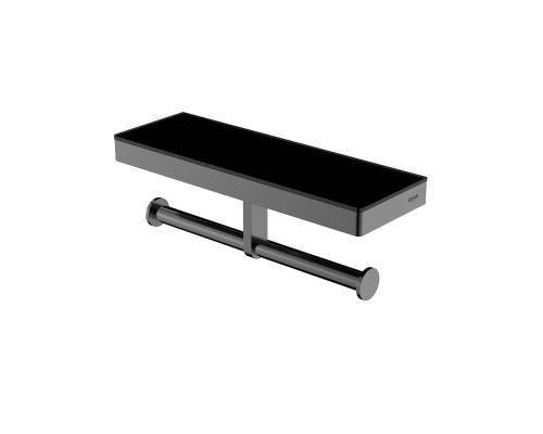 Держатель туалетной бумаги Black&White Gravity, GA-9622GM, с полкой, gun metal