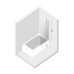 Шторка для ванны NEW TRENDY AVEXA WHITE 100x150 белый