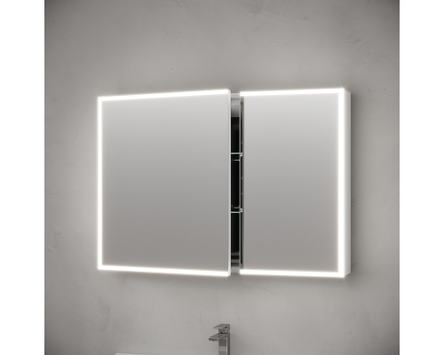 Зеркальный шкаф для ванной Sancos Evoke1000x700х136 мм с LED подсветкой, SC80100