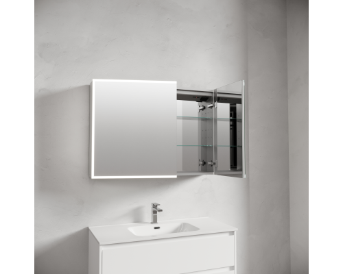 Зеркальный шкаф для ванной Sancos Evoke1000x700х136 мм с LED подсветкой, SC80100