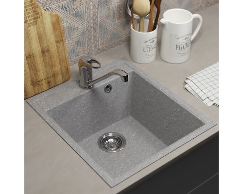 Кухонная мойка из искусственного камня Uperwood ECON UPD-404-003, серая матовая