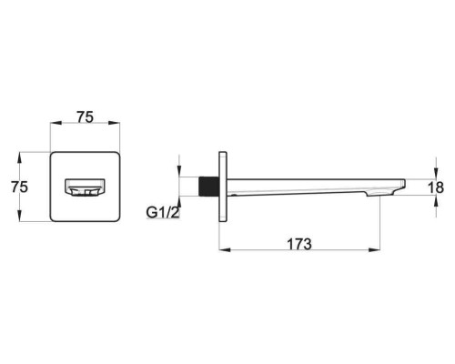 Излив для смесителя BelBagno Carin CAR-BC-CRM Хром