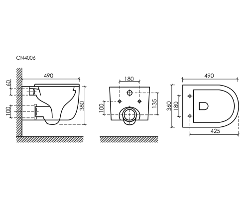 Комплект Подвесной унитаз Ульма (Ulma) Безободковый (Rimless) + Система инсталляции Баланс (Balance) кнопка Квадрат (Square), хром глянцевый