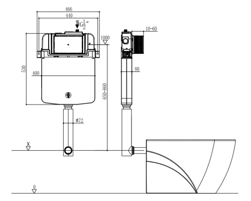 Бачок смыва скрытого монтажа Arrow AHY801 белый