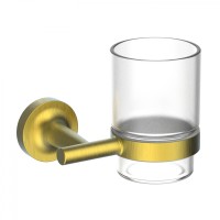 Стакан для зубных щеток с держателем Wonzon&Woghand SIMPLE, Браш золото WW-6521-BG