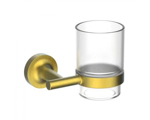 Стакан для зубных щеток с держателем Wonzon&Woghand SIMPLE, Браш золото WW-6521-BG