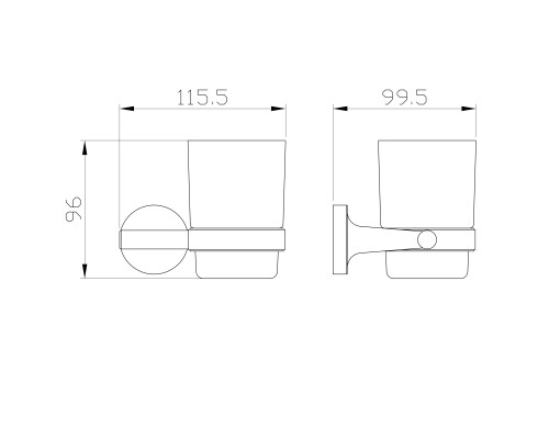 Стакан для зубных щеток с держателем Wonzon&Woghand SIMPLE, Браш золото WW-6521-BG