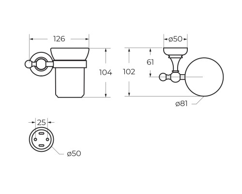 Стакан подвесной Cezares APHRODITE-TUMS-02-M