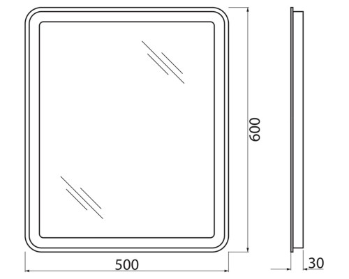 Зеркало BelBagno SPC-MAR-500-600-LED-BTN
