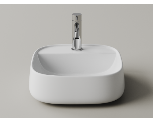 Раковина подвесная Ceramicanova Источник (Fonte) с отверстием под смеситель 420x420x145, белый