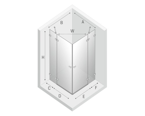 Душевое ограждение NEW TRENDY AVEXA GOLD SHINE 90x120x200 золото