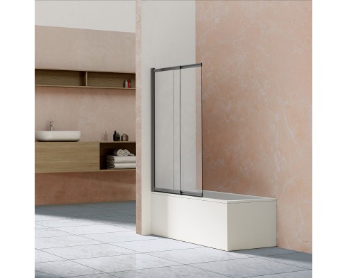 Душевая шторка на ванну Vincea VSB-1E100CLGM 1000x1450 сталь и стекло