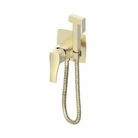 Смеситель с гигиеническим душем Wonzon&Woghand FLEX, Браш золото WW-88829072-BG