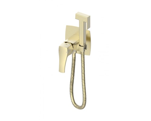 Смеситель с гигиеническим душем Wonzon&Woghand FLEX, Браш золото WW-88829072-BG