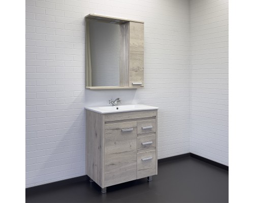 Тумба с раковиной Comforty Марио-75 дуб дымчатый Quadro 75