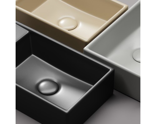 Рукомойник подвесной Ceramicanova черный матовый Element 407x217x100