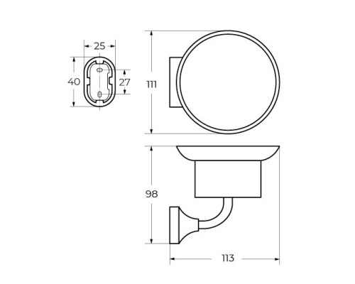 Мыльница Art&Max Ovale AM-E-4099A Хром