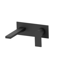 Встраиваемый в стену AQG Alpha One, однорычажный смеситель для раковины, черный матовый