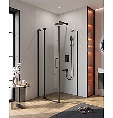 Душевой уголок Cezares Slider 80x80 SLIDER-AH-1-80-80/90-C-NERO Черный матовый