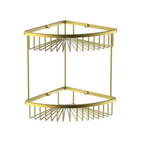 Полка для ванной 2-х ярусная Wonzon&Woghand, Брашированное золото WW-4128-BG