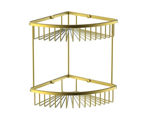 Полка для ванной 2-х ярусная Wonzon&Woghand, Брашированное золото WW-4128-BG