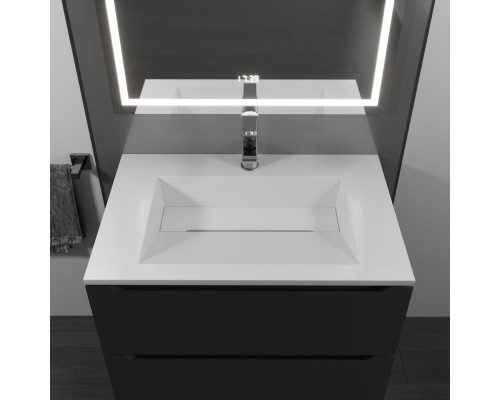 Тумба с раковиной подвесная Uperwood Tanos-Next 70х45х53 см, черная матовая